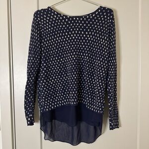 Lucky Brand Navy and White Knit Sweater